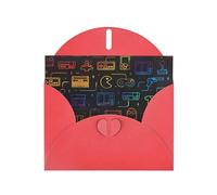 Greeting Cards with Envelopes, Game Video Gaming Pattern Print Blank Cards DIY Note for Christmas Birthday Thank You