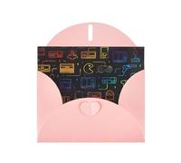 Greeting Cards with Envelopes, Game Video Gaming Pattern Print Blank Cards DIY Note for Christmas Birthday Thank You