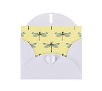 Greeting Cards with Envelopes, Golden Brown Dragonfly Print Thank You Cards Blank Notefor All Occasions Holiday