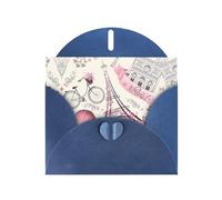 Greeting Cards with Envelopes, Paris Eiffel Tower Flower Print Thank You Cards Blank Notefor All Occasions Holiday
