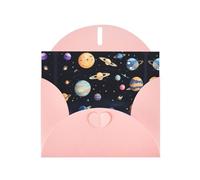 Greeting Cards with Envelopes, Saturn Jupiter Earth Print Blank Cards DIY Note for Christmas Birthday Thank You