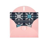 Greeting Cards with Envelopes, Snowflake Knit Pattern Print Thank You Cards Blank Notefor All Occasions Holiday
