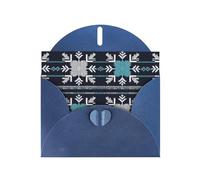 Greeting Cards with Envelopes, Snowflake Knit Pattern Print Thank You Cards Blank Notefor All Occasions Holiday