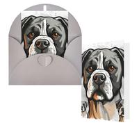 Greeting Cards with Envelopes Thank You Cards 4 x 6 in Blank Note Card | American Bulldog Head Blank Note Card Half-Fold Cardstock For Birthday, Wedding, Invitations