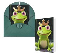 Greeting Cards with Envelopes Thank You Cards 4 x 6 in Blank Note Card | Crown Frog Blank Note Card Half-Fold Cardstock For Birthday, Wedding, Invitations