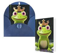 Greeting Cards with Envelopes Thank You Cards 4 x 6 in Blank Note Card | Crown Frog Blank Note Card Half-Fold Cardstock For Birthday, Wedding, Invitations