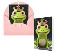 Greeting Cards with Envelopes Thank You Cards 4 x 6 in Blank Note Card | Crown Frog Blank Note Card Half-Fold Cardstock For Birthday, Wedding, Invitations