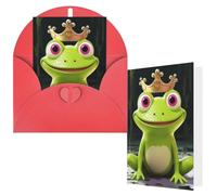 Greeting Cards with Envelopes Thank You Cards 4 x 6 in Blank Note Card | Crown Frog Blank Note Card Half-Fold Cardstock For Birthday, Wedding, Invitations