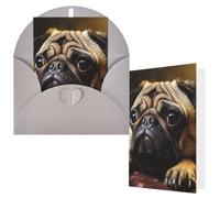 Greeting Cards with Envelopes Thank You Cards 4 x 6 in Blank Note Card | Cry Pug Blank Note Card Half-Fold Cardstock For Birthday, Wedding, Invitations