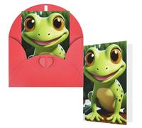 Greeting Cards with Envelopes Thank You Cards 4 x 6 in Blank Note Card | Cute Frog Blank Note Card Half-Fold Cardstock For Birthday, Wedding, Invitations