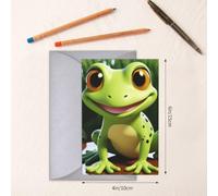 Greeting Cards with Envelopes Thank You Cards 4 x 6 in Blank Note Card | Cute Frog Blank Note Card Half-Fold Cardstock For Birthday, Wedding, Invitations