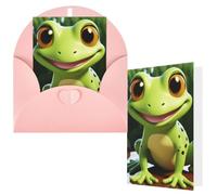 Greeting Cards with Envelopes Thank You Cards 4 x 6 in Blank Note Card | Cute Frog Blank Note Card Half-Fold Cardstock For Birthday, Wedding, Invitations