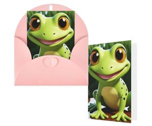 Greeting Cards with Envelopes Thank You Cards 4 x 6 in Blank Note Card | Cute Frog Blank Note Card Half-Fold Cardstock For Birthday, Wedding, Invitations