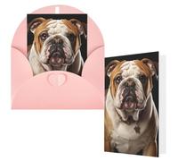 Greeting Cards with Envelopes Thank You Cards 4 x 6 in Blank Note Card | English-Bulldog Blank Note Card Half-Fold Cardstock For Birthday, Wedding, Invitations