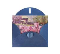 Greeting Cards with Envelopes, Vivid pink tulips Print Thank You Cards Blank Notefor All Occasions Holiday