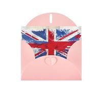 Greeting Cards with Envelopes, Vivid Union Jack Print Thank You Cards Blank Notefor All Occasions Holiday