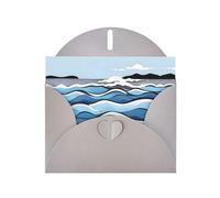 Greeting Cards with Envelopes, Waves lapping at the rocks Print Blank Cards DIY Note for Christmas Birthday Thank You