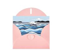 Greeting Cards with Envelopes, Waves lapping at the rocks Print Blank Cards DIY Note for Christmas Birthday Thank You