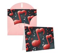 Greeting Music Notes With Red Love Heart Blank Greetings Card With Envelopes Thank You Cards Note Cards All Occasion Cards For Christmas Holidays Birthday Graduation Anniversaries