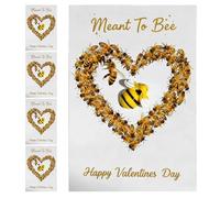 Greeting Notecards - Festive Bee Patterns Keepsake | Bee Handmade Card - for Women Family Easter Thanksgiving Holiday Home Desk Door Tree