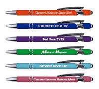 Greeting Pen Team Building and Employee Appreciation Pen Sets with Soft Touch Coated Metal and Stylus 6 pack 36094