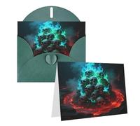 Greeting Skulls Burning Fire Flames Blank Greetings Card With Envelopes Thank You Cards Note Cards All Occasion Cards For Christmas Holidays Birthday Graduation Anniversaries