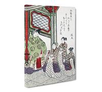 Greeting The Three Ladies By Yashima Gakutei Canvas Print | Gallery Wrapped 30mm Frame Wall Art | 30x20 inches | Ready to Hang | Asian Picture | Living Room Bedroom Lounge Office