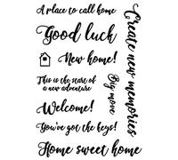 Greeting Words Stamp for Card Making Good Luck New Home! Welcome!Sweet Home Alphabets Clear Rubber Stamp for Paper Crafting Handmade Crafts Scrapbooking Supplies Scrapbook Photo Album Decor