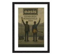 Greetingles Framed Prints. Original Designs. Made in the UK. Lowry Style Gi Art Prints. Souvenir Art. (Oasis @ Edinburgh, A4, French Oak)