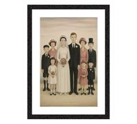 Greetingles Framed Wedding Party Print - In the Style of L.S. Lowry - Choice of Frames (Black)