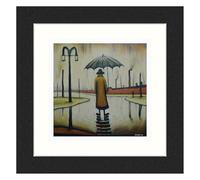 Greetingles Lowry-Style 12"/31cm Square Framed Print. Beautiful Black Ash Frame (Lowry, Beautiful British Day)