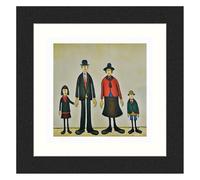 Greetingles Lowry-Style 12"/31cm Square Framed Print. Beautiful Black Ash Frame (Lowry, Family Portrait)
