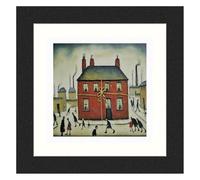 Greetingles Lowry-Style 12"/31cm Square Framed Print. Beautiful Black Ash Frame (Lowry, New Home)