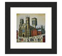 Greetingles Lowry-Style 12"/31cm Square Framed Print. Beautiful Black Ash Frame (Lowry, York Minster)