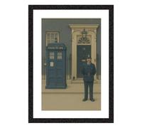 Greetingles Lowry-Style Framed Print. Beautiful Black Ash Frame. Various Designs (Lowry, Doctor/Downing Street)