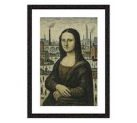 Greetingles Lowry-Style Framed Print. Beautiful Black Ash Frame. Various Designs (Lowry, Mona Lisa 2.0)