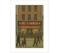 Greetingles Lowry Style Gi Art Print 30 x 21cm. Choice of Designs and Frames. (Pret A Manger)