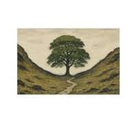 Greetingles Lowry Style Giclée Art Print 30 x 21cm. Choice of Designs and Frames. (Sycamore Gap Tree)