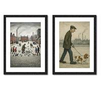 Greetingles Pair Of Black Framed Original Expressionist Urban Style Art Prints 33 x 24cm (Outdoor Scenes)