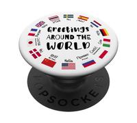 Greetings Around the World - Say Hello in all Languages PopSockets Adhesive PopGrip