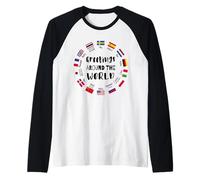 Greetings Around The World - Say Hello in All Languages Raglan Baseball Tee