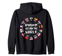 Greetings Around the World - Say Hello in all Languages Zip Hoodie