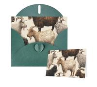 Greetings Card 6" Ã- 4" Goat pattern Blank Cards for All Occasions Thank You Cards with Envelopes Assorted Birthday Card Thinking of you cards for Wedding