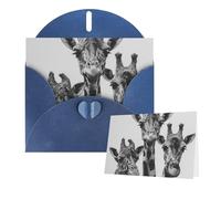 Greetings Card 6" Ã- 4" Hand Drawn Giraffes Blank Cards for All Occasions Thank You Cards with Envelopes Assorted Birthday Card Thinking of you cards for Wedding