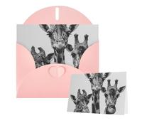 Greetings Card 6" Ã- 4" Hand Drawn Giraffes Blank Cards for All Occasions Thank You Cards with Envelopes Assorted Birthday Card Thinking of you cards for Wedding