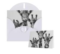 Greetings Card 6" Ã- 4" Hand Drawn Giraffes Blank Cards for All Occasions Thank You Cards with Envelopes Assorted Birthday Card Thinking of you cards for Wedding