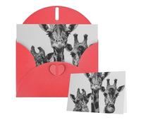 Greetings Card 6" Ã- 4" Hand Drawn Giraffes Blank Cards for All Occasions Thank You Cards with Envelopes Assorted Birthday Card Thinking of you cards for Wedding