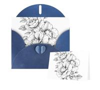 Greetings Card 6" Ã- 4" Line Floral Rose Flowers Blank Cards for All Occasions Thank You Cards with Envelopes Assorted Birthday Card Thinking of you cards for Wedding