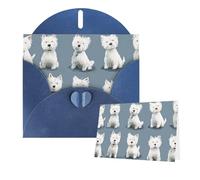 Greetings Card 6" Ã- 4" Little White Dogs Pattern Blank Cards for All Occasions Thank You Cards with Envelopes Assorted Birthday Card Thinking of you cards for Wedding