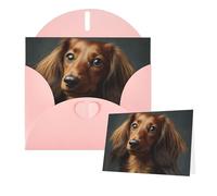 Greetings Card 6" Ã- 4" Long haired Dachshund Blank Cards for All Occasions Thank You Cards with Envelopes Assorted Birthday Card Thinking of you cards for Wedding